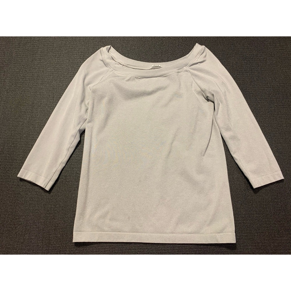 Wolford Women's Basic T-Shirt‎ Long Sleeve Cotton/Nylon Light Gray Size Medium